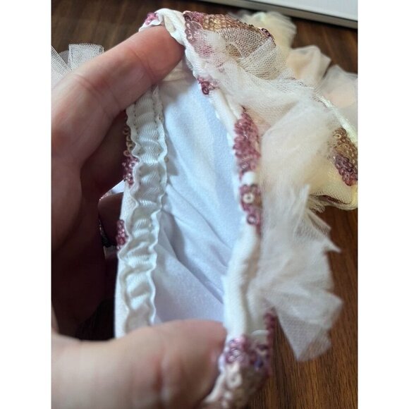 Sequin Glam Romper 3M Pink Tulle Western Boho Hippie Feminine Festive Holiday - Picture 6 of 10